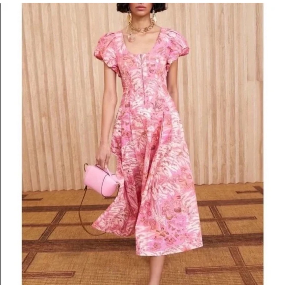 Ulla Johnson Pink Floral A-Line Skirt